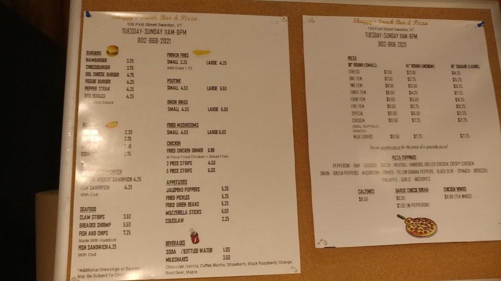 Shaggy's Snack Bar Menu image 4